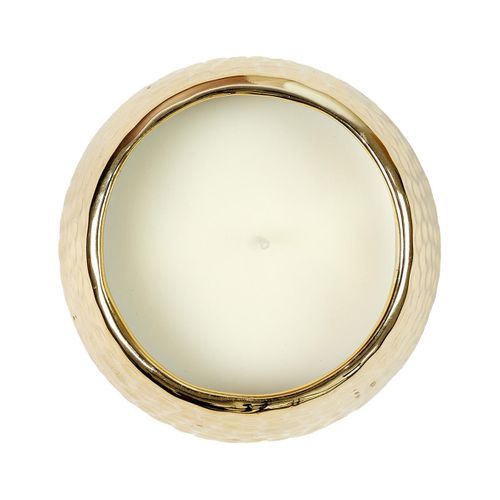 Bougie Parfumée Métal Doré Martelé Senteur Musc Blanc - Mopa