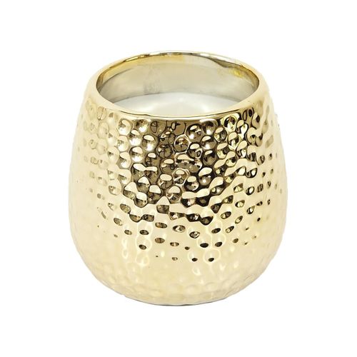 Bougie Parfumée Métal Doré Martelé Senteur Musc Blanc - Mopa