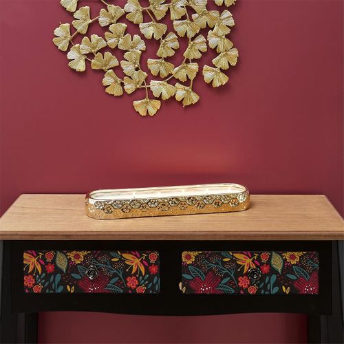 Bougie Parfumée En Céramique Dorée 6 Mèches Senteur Cachemire 39cm - Pons