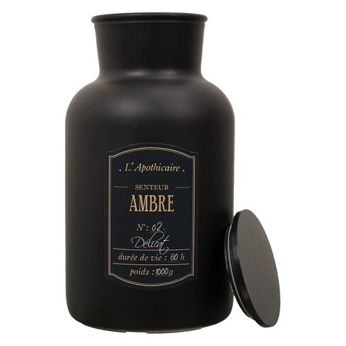 Bougie Parfumée Flacon Noir Mat Senteur Ambre - Mystic