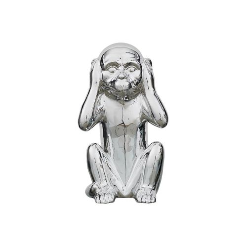 Statue Argentée Singe De La Sagesse "n'entends Pas" H28cm - Zhihui