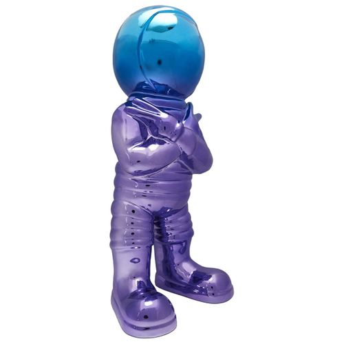 Figurine Astronaute Electroplaquage Dégradé Violet Bleu H33cm - Mike