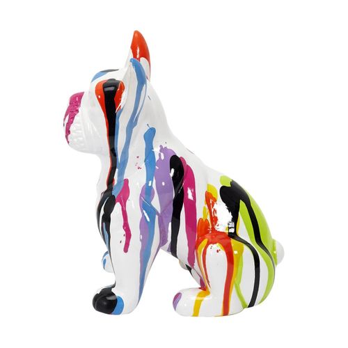 Statue Bulldog En Céramique Multicolore Brillant H20cm - Stoky