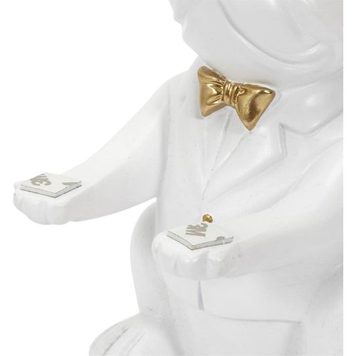 Vide-poche Bulldog Blanc Et Or Plateau Servi - Mania