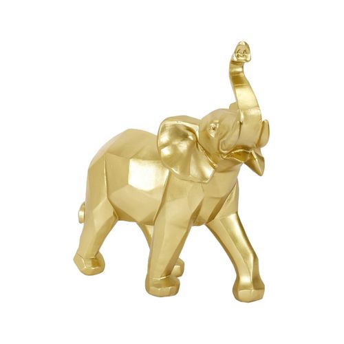 Statue Eléphant Géométrique Doré En Résine - Riuk