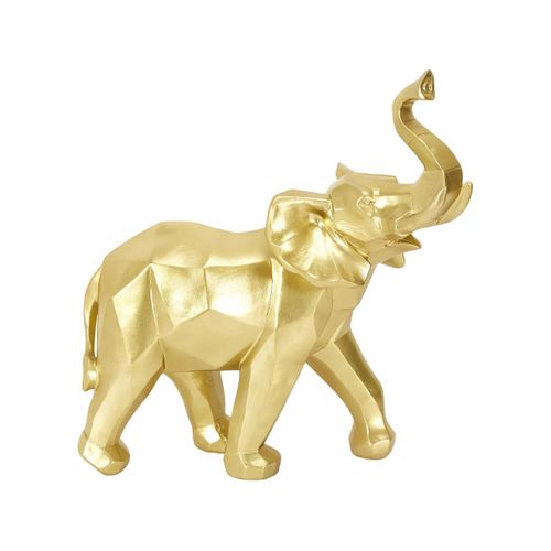 Statue Eléphant Géométrique Doré En Résine - Riuk