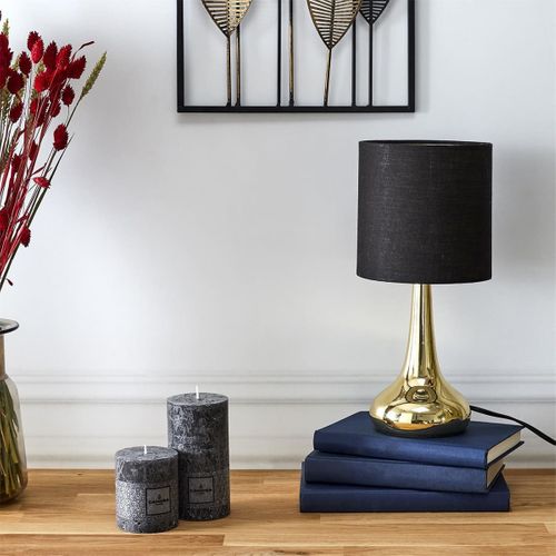 Lampe Tactile Noire Et Dorée - Touch