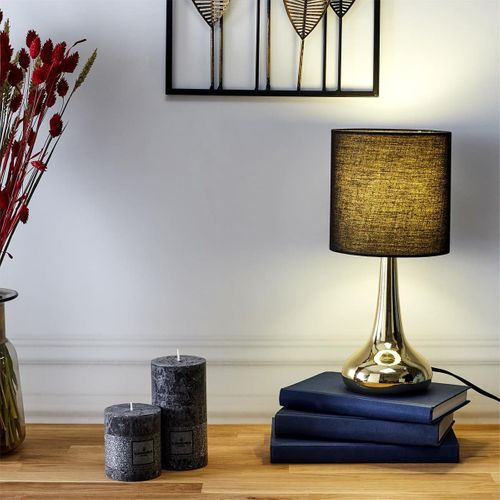 Lampe Tactile Noire Et Dorée - Touch