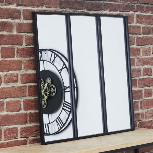 Miroir Forme Verrière Atelier Carré Métal Noir 61,5cm - Veris