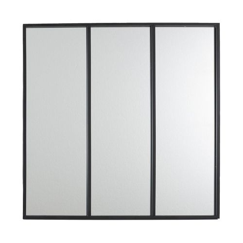 Miroir Forme Verrière Atelier Carré Métal Noir 61,5cm - Veris