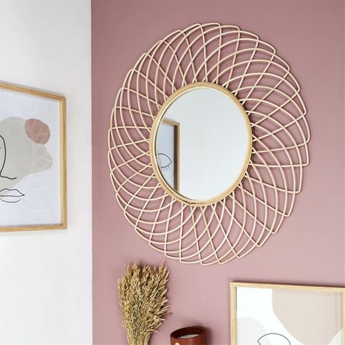 Miroir Rond Déco Rosace En Bambou Ø90cm - Ringa