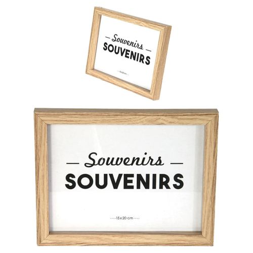 Set De 8 Cadres Photo Effet Bois Naturel Et Noir - Banist