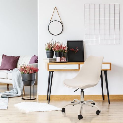 Chaise De Bureau à Roulettes Rembourrée Coloris Blanc - Isaiah