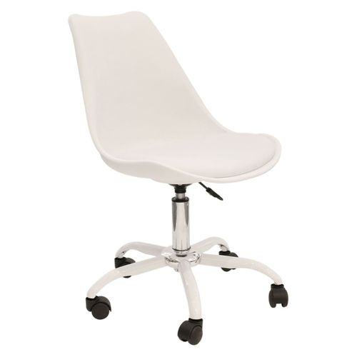 Chaise De Bureau à Roulettes Rembourrée Coloris Blanc - Isaiah