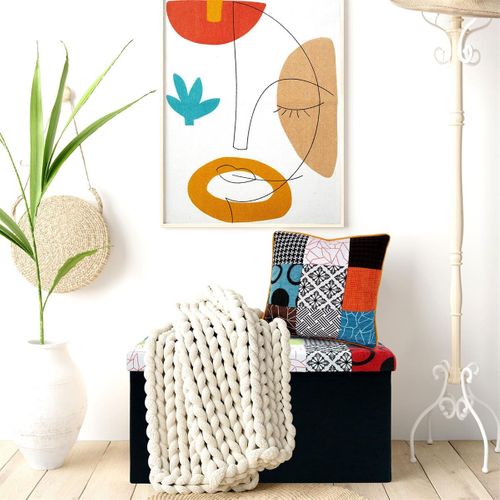 Coussin Déhoussable 40cm Motif Patchwork - Quadi