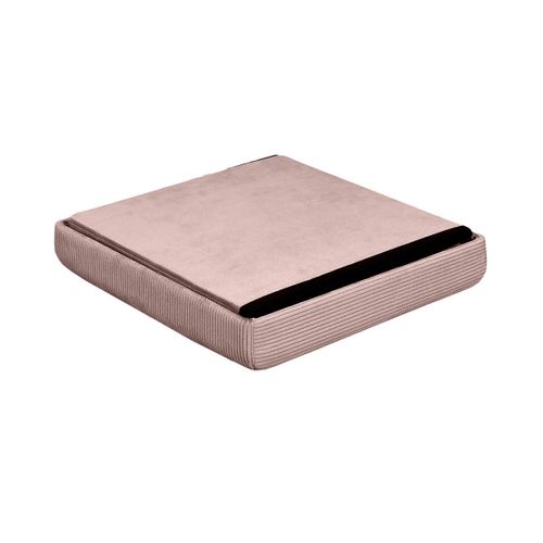 Pouf Coffre Pliable En Velours Côtelé Rose - Neira