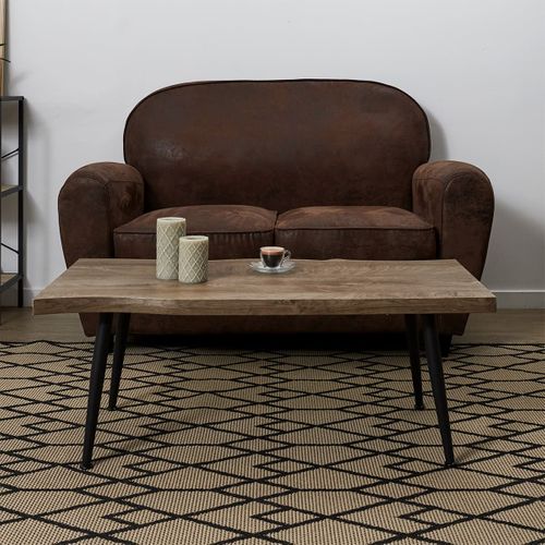 Table Basse 100cm Plateau Aspect Bois Authentique - Stark