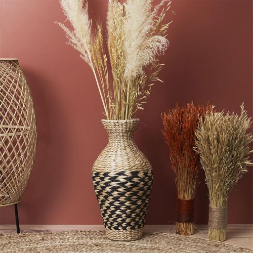 Jarre Tressée En Rotin Coloris Naturel Et Noir - Levan