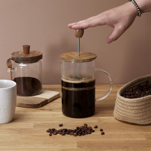 Cafetière à Piston 85cl En Verre Et Acacia Massif - Tissa