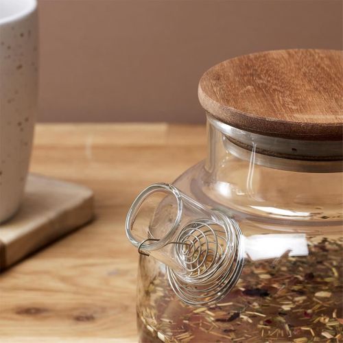 Théière 90cl En Verre Et Acacia Massif Avec Filtre - Tissa