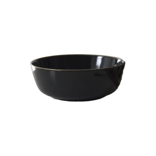 Saladier En Grès Noir Liseré Doré Ø25cm - Medica