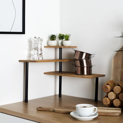 Etagère D'angle Modulable 3 Niveaux En Bambou - Amina