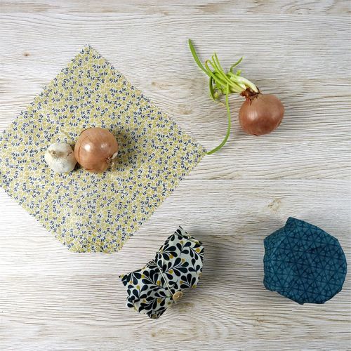 Lot De 6 Emballages Alimentaires Carrés 33cm Enduit Cire D'abeilles - Abelia