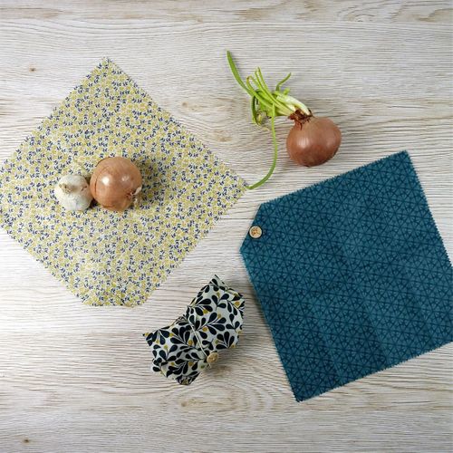 Lot De 6 Emballages Alimentaires Carrés 33cm Enduit Cire D'abeilles - Abelia