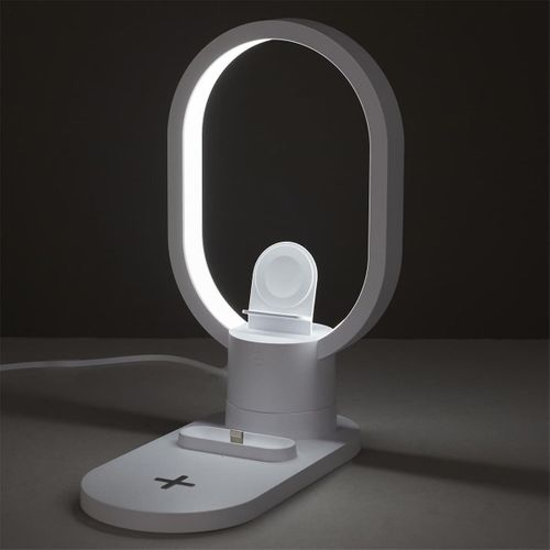 Lampe LED Blanche En Anneau Avec Station De Charge 3-en-1 Intégrée - Mirx