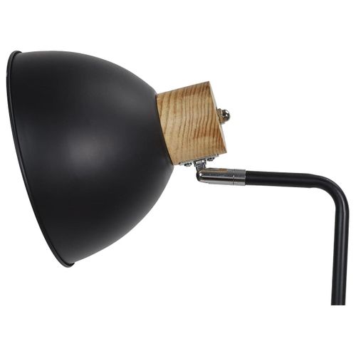 Lampadaire Style Industriel Métal Noir Et Bois H145cm - Denae