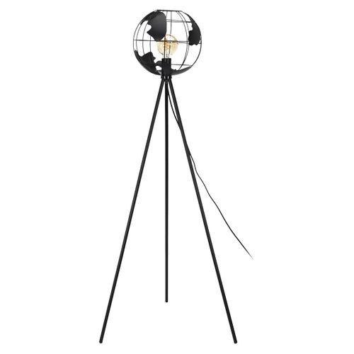 Lampadaire Globe Terrestre En Métal Noir Ajouré H158cm - Lopp