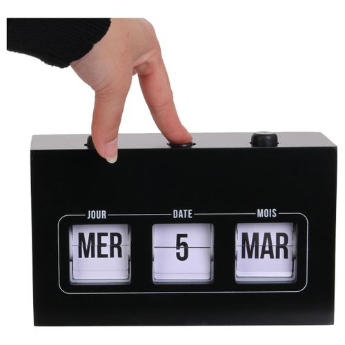 Calendrier Perpétuel Vintage Flip Flap Noir - Vinyo