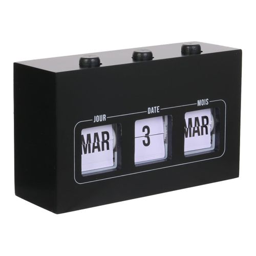 Calendrier Perpétuel Vintage Flip Flap Noir - Vinyo