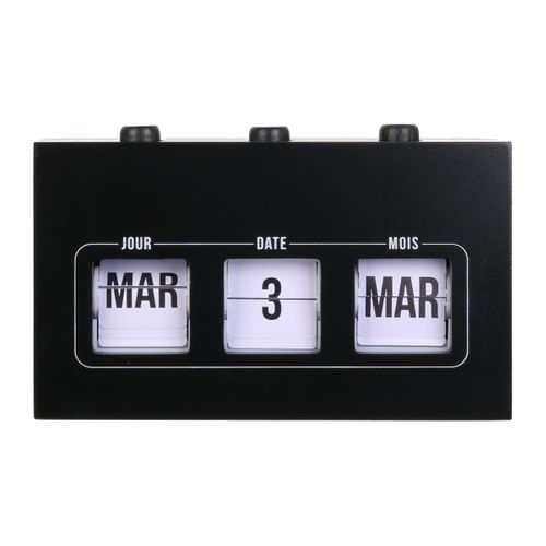 Calendrier Perpétuel Vintage Flip Flap Noir - Vinyo