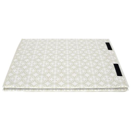 Panier à Linge Double Compartiment Motif Carreaux De Ciment Beige - Lavanderia