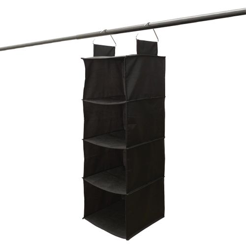 Etagère Pliable Souple à Suspendre En Tissu Gris 4 Casiers - Kenon