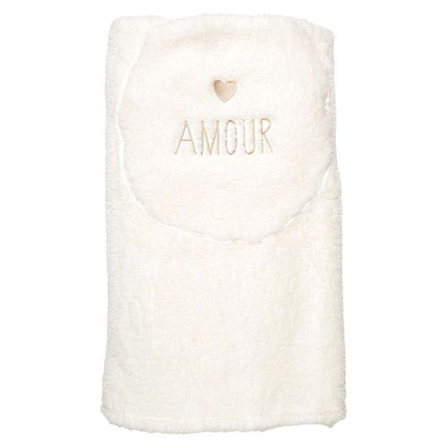 Plaid Coussin 2-en-1 "amour" En Sherpa Coloris Crème - Satina