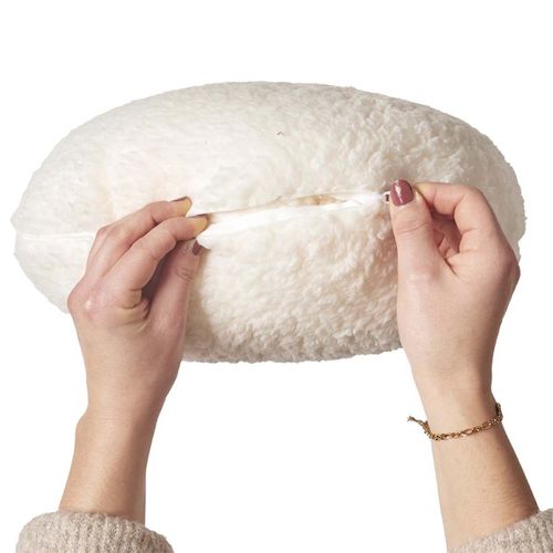 Plaid Coussin 2-en-1 "amour" En Sherpa Coloris Crème - Satina