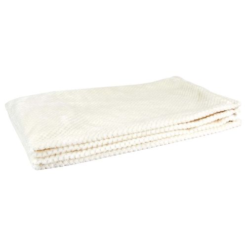 Plaid Ultra Doux 120x150cm Nid D'abeille Crème - Gaya