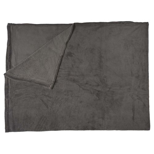 Plaid Doux En Microfibre Gris Anthracite 150x200cm - Luxel