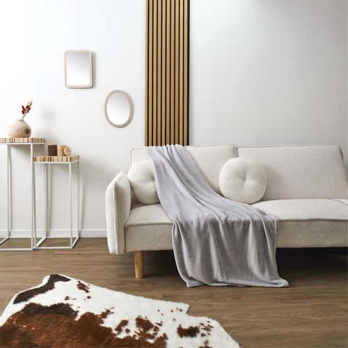 Plaid Doux En Microfibre Gris Clair 150x200cm - Luxel
