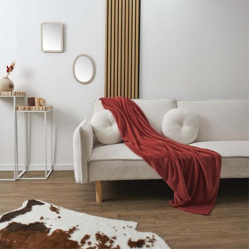 Plaid Doux En Microfibre Terracotta 150x200cm - Luxel