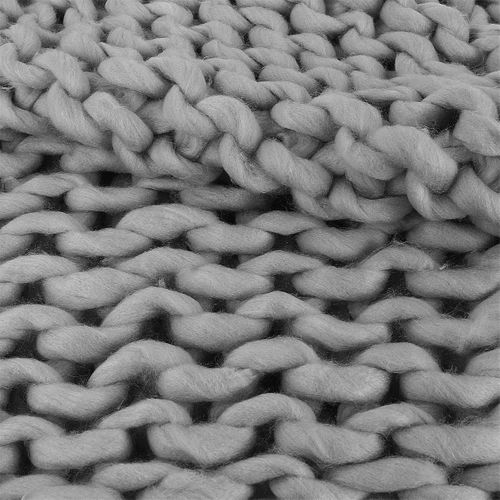 Plaid Chunky 120x150cm Grosse Maille Tressée Coloris Gris - Lotov
