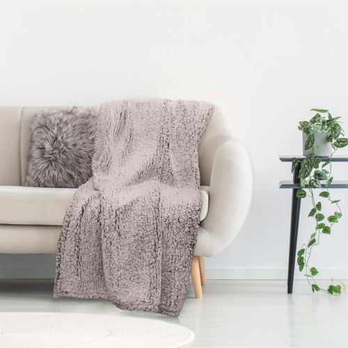 Plaid Ultra Doux 120x150cm Sherpa Gris - Floki