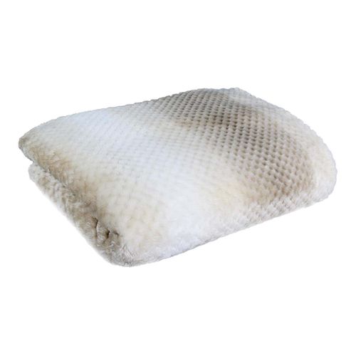Plaid Ultra Doux 150x200cm Nid D'abeille Dégradé Taupe Blanc - Gaya