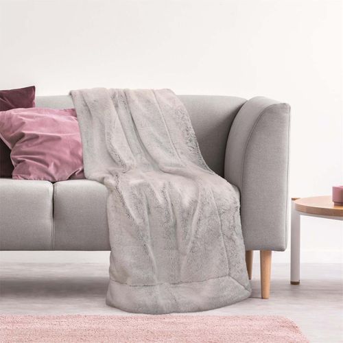 Plaid Ultra Doux 140x200cm Imitation Fourrure Grise - Megaly
