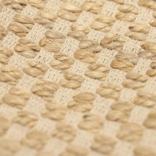 Tapis Rectangulaire 120x170cm En Toile De Jute Tressée Naturelle Avec Franges - Keroa