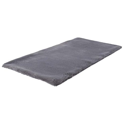 Tapis 60x110cm Imitation Fourrure Fine Gris Anthracite - Snugly