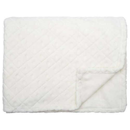 Plaid Polaire 140x200cm Crème Motifs Embossés - Emily