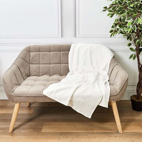 Plaid En Gaze De Coton Blanc Craie 120x150cm - Oekea